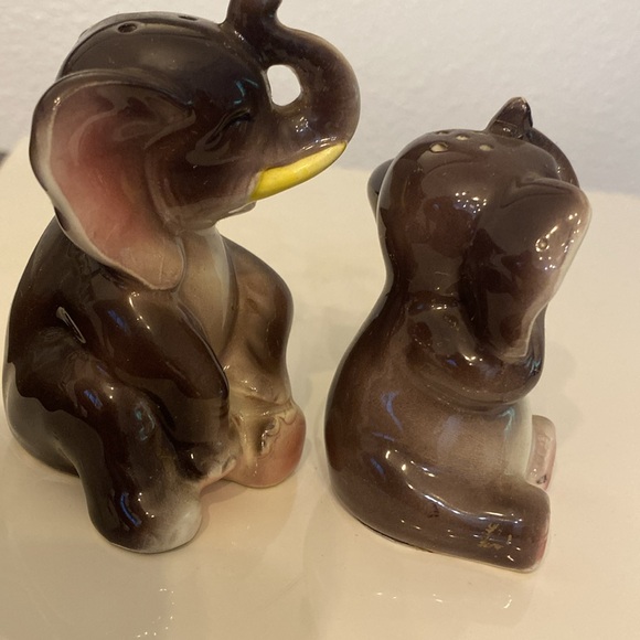 Vintage 50’s Elephant Salt & Pepper Shakers MCM Japan Anthropomorphic, numbered - Picture 5 of 8